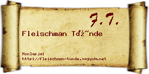 Fleischman Tünde névjegykártya