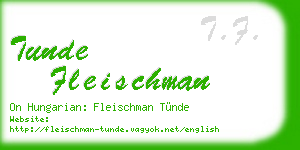 tunde fleischman business card